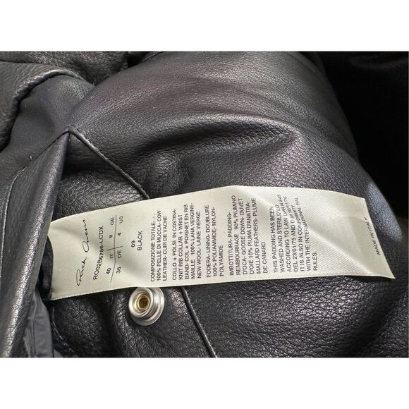 NWT Rick Owens Strobe FW 22 Knot Padded Pebbled-leather Down Jacket Sz 4 $8515 - Picture 13 of 14